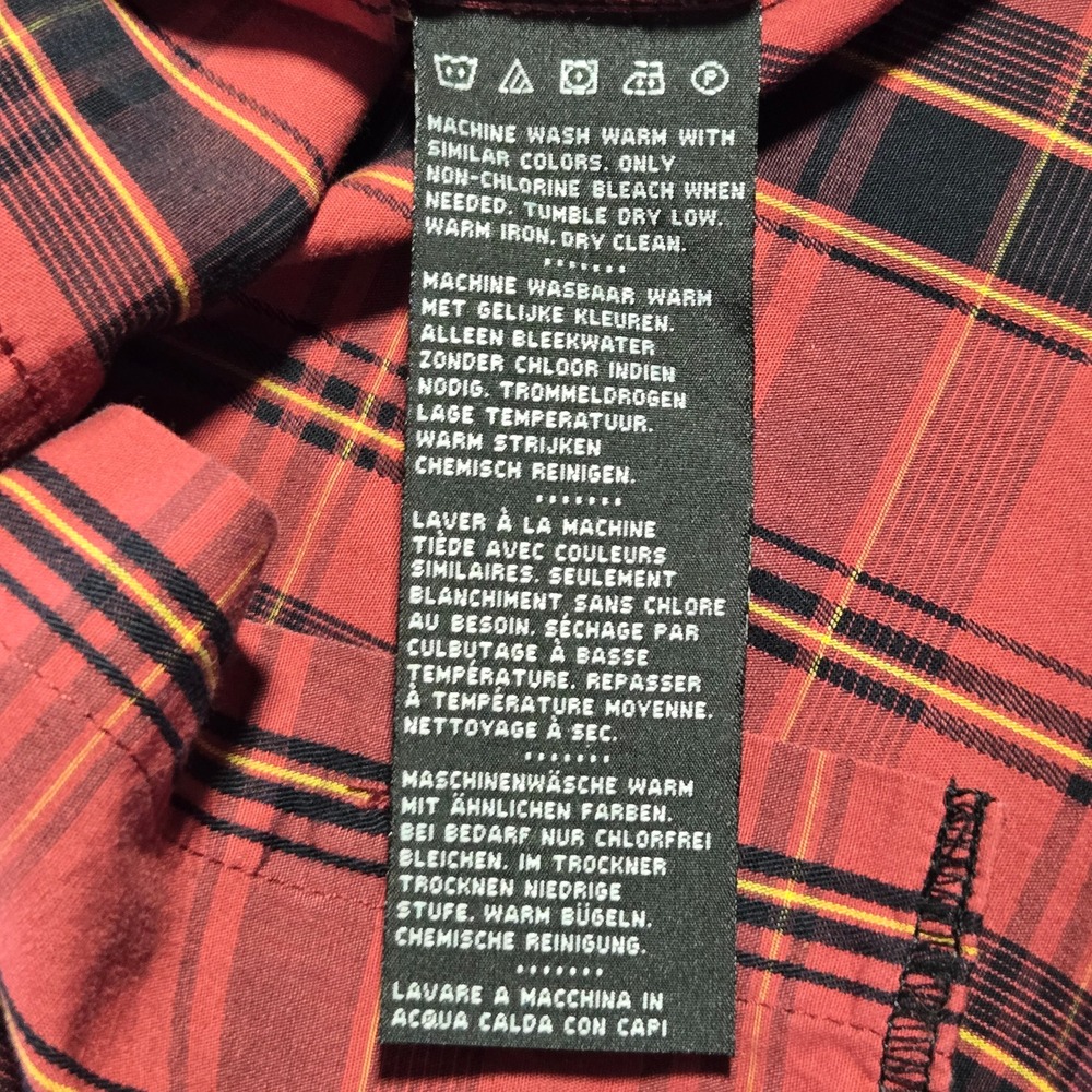Harley-Davidson Mens Plaid Short‎ Sleeve Button Up Shirt Red Black  Large - Picture 8 of 9